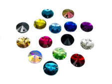 Round Rivoli Shape EIMASS® Sew on Resin Crystals, Flat Back Gems for Costumes