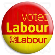 I Voted Labour - 25mm Political Election Button Badge with Fridge Magnet Option