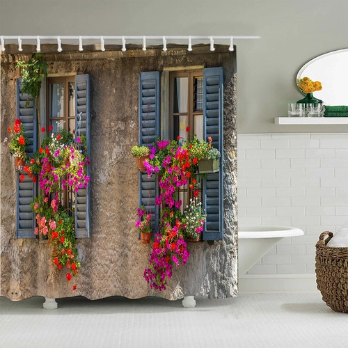 Flower alley shower curtain - 3d,