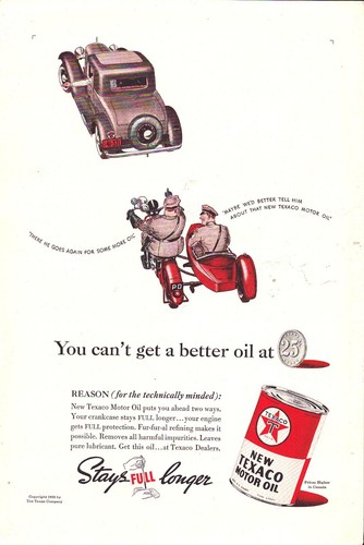 1938 texaco motor oil - texaco, print