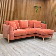 Habitat ‘Aston’ 4 Seater Corner Sofa Orange Papaya Chenille Right Hand End NEW