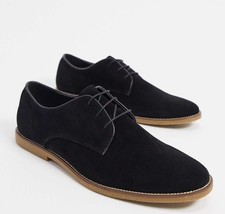 Mens suede derby black shoe - suede,