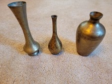Vintage Brass Vases Lot of 3