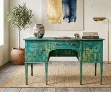​Industrial Teal Desk Patina