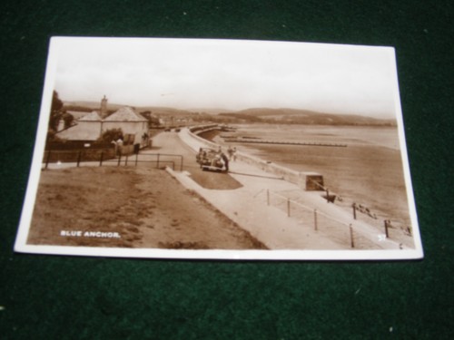Vintage postcard blue anchor - blue,