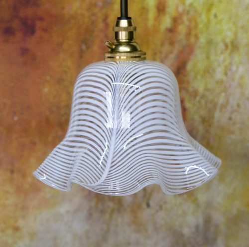 Antique nailsea glass fluted - antique,