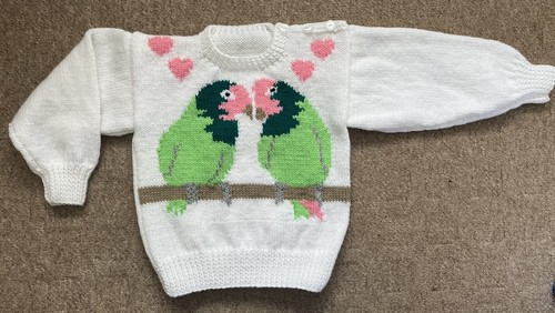 Hand knitted parrot - knitted, bird