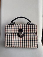 DAKS Boston Shoulder Bag – Iconic Check – Structured Mini Top Handle + Strap