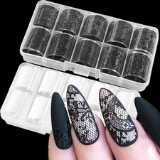 20 Rolls Lace Nail Foil White