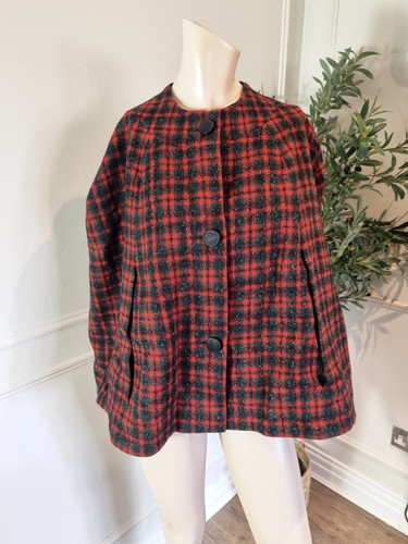 Vintage wool cape red - vintage,