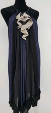 BCBGMaxAzria Runway Alma Halter Dress Dark Ink As Worn By Sophia Bush NFW 2008