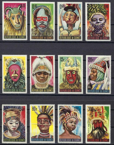 African tribal masks complete - african,