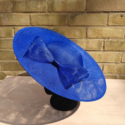 Royal blue bow wide brim - royal,