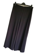 Roman Ladies Pull-on Wide-leg Black Stretch Trousers Size 16 28" Leg
