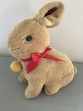 Plush LINDT Gold BUNNY Large 12” + Gold Jingle Bell Soft Toy Rabbit. Zip Bottom