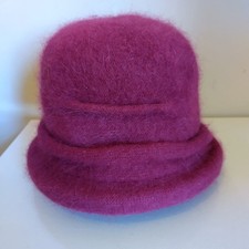 Seeberger Fuschia Pink Purple Angora Wool Hat One Size