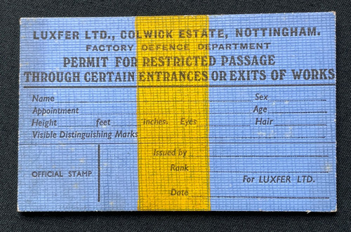 Ww2 factory defence permit - factory,