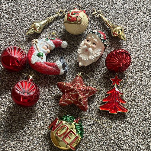 10pc vintage christmas - 10pc, hanging