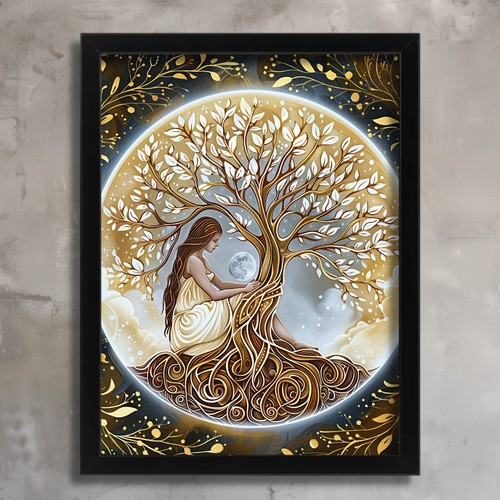 Tree life goddess - goddess, wall