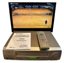 Sharp VC-MH704 VHS Player Video Tape Player Silver Working with Remote REFURBED