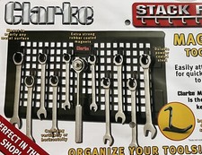 Clarke Stack Rack Magnetic Tools Holder 12 Tool Hooks Magnet To Metal Box NEW
