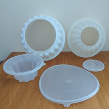 2 x Vintage Retro Tupperware Jelly / Blancmarge Mould Sealed Containers