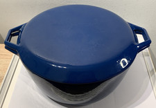 Copco Denmark Cast Iron Enamel Dutch Oven Lidded Casserole Pot D4 Large Blue