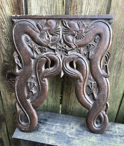 Antique carved wood panel