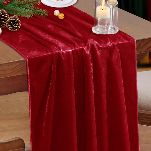 Velvet red table runner x - velvet,