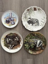 collectors bone china badger plates x 4