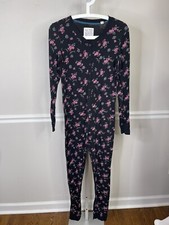 women’s jack wills one piece pajamas size 6 Floral Cotton Union Suit Pjs Comfort