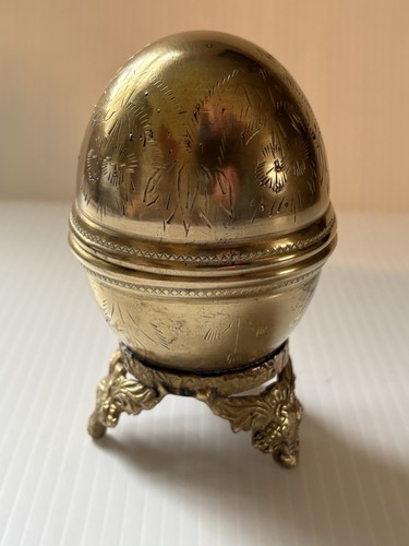 Vintage brass egg - brass,