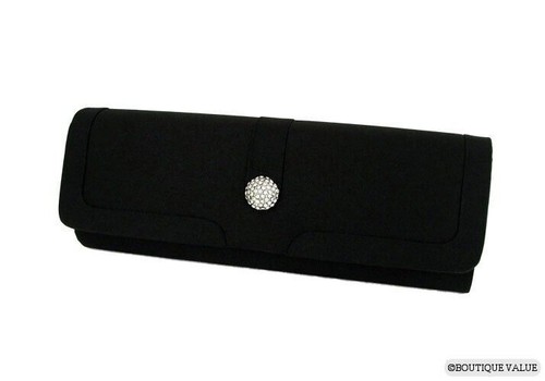 Black satin envelope - envelope, shoulder