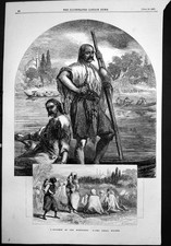 Original Old Antique Print