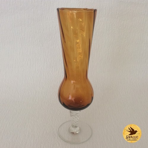 Vintage handblown amber glass