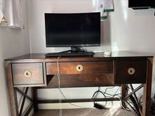 Dark Wood Writing Desk with 3