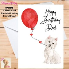 Personalised Westie Card Birthday Pet Dog Paw Island Terrier White