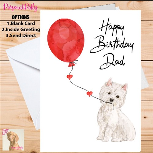 Personalised westie card - westie,