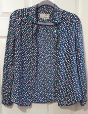 Lovely Aubin & Wills Blouse Shirt 100% Pure Silk Size 6 Peter Pan Collar