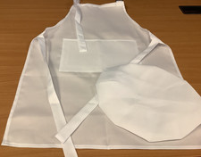 Job lot of 3 white aprons with