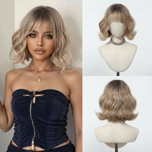 Honey brown synthetic wigs - synthetic,