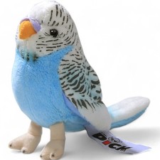 Carl Dick Budgie Bird Blue/White Approx 13cm 2823005 Soft Toy Plush