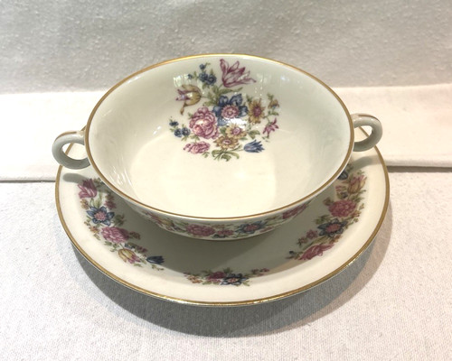Footed cream soup bowl - footed, &
