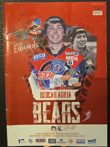 Speedway programme redcar vs - speedway,