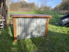 Outdoor Bar Made of Rustic Wood and Galvanised Corrugated Metal Sheets 1715mm l