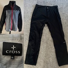 CROSS Golf Waterproofs Rain suit Trousers XL & Jacket XXL Men’s Black VGC