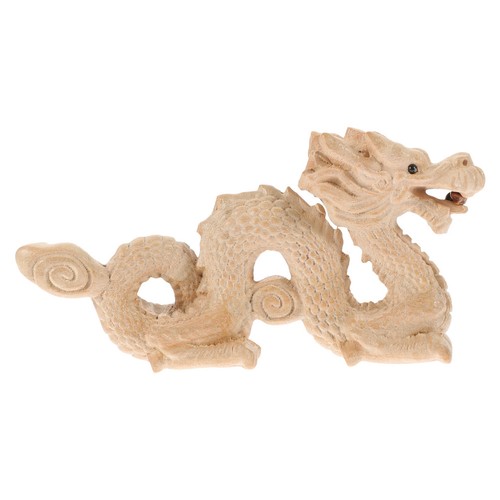 Wood dragon statue wealth - wood,