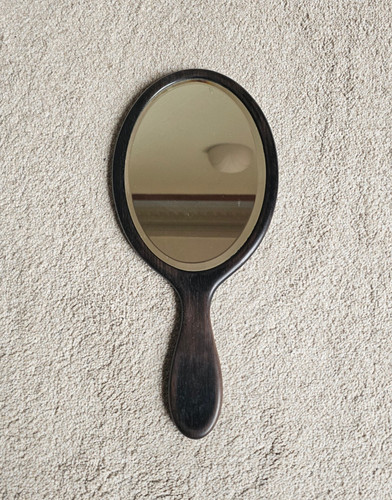 Vintage real ebony wood - vintage, oval