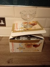 4 X Vintage Glass Bowls Ice-cream / Prawn Cocktail In Box