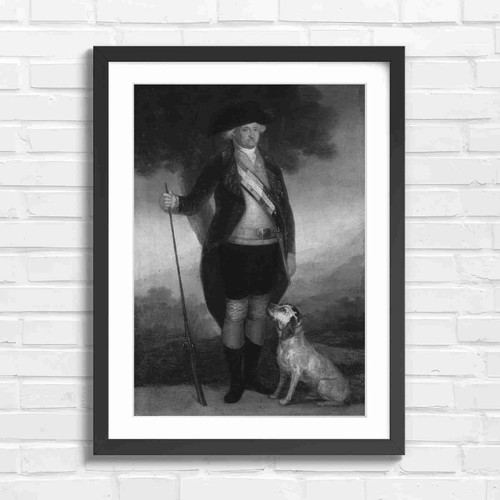 Noble hunter with gun - and, dog